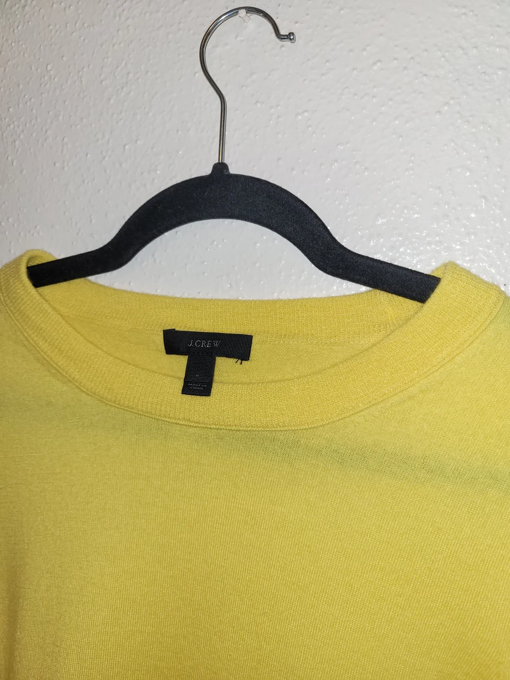 J. Crew Yellow Lightweight Crewneck Sweater Merino Wool Medium